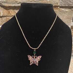 Elegant Butterfly GG Pendant Necklace